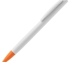 Ручка шариковая Tick, белая с оранжевым