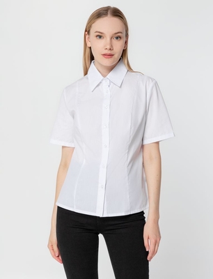 Рубашка женская с коротким рукавом Collar, белая