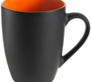 Кружка Bright Tulip, матовая, черная с оранжевым