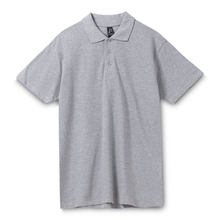 Рубашка поло мужская SPRING 210, серый меланж с вашим логотипом на заказ