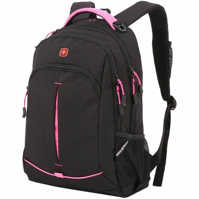 Рюкзак школьный Swissgear, черный с розовым