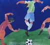 Футболка мужская «Футбол via Матисс» 160, ярко-синяя