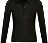 Рубашка поло женская с длинным рукавом PODIUM 210 черная