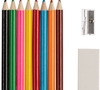 Набор Hobby с цветными карандашами, ластиком и точилкой, белый