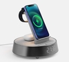 Bluetooth-колонка с беспроводной зарядкой и часами netEnergy, серая