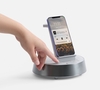 Bluetooth-колонка с беспроводной зарядкой и часами netEnergy, серая